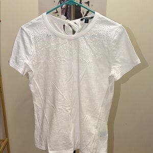 Lauren Ralph Lauren White Eyelet Short Sleeve Top